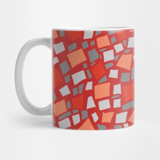 Broken Tiles Mosaic Pattern Bright Red Color Background GC-120-6 Mug